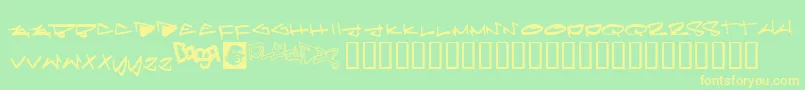 Pleiades Font – Yellow Fonts on Green Background