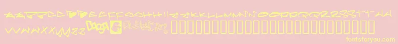 Pleiades Font – Yellow Fonts on Pink Background