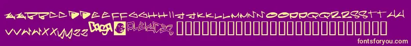 Pleiades Font – Yellow Fonts on Purple Background