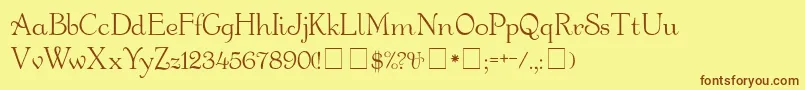 Шрифт GartonMedium – коричневые шрифты на жёлтом фоне