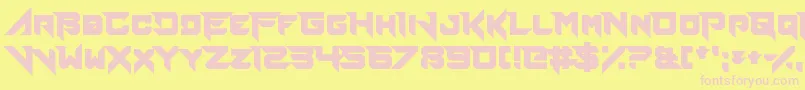 フォントFierceBrosnan – ピンクのフォント、黄色の背景