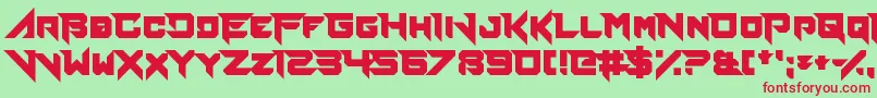 FierceBrosnan-fontti – punaiset fontit vihreällä taustalla