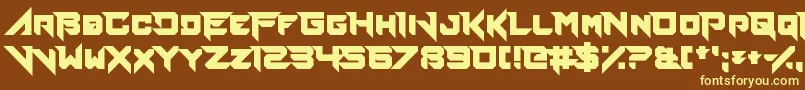 Шрифт FierceBrosnan – жёлтые шрифты на коричневом фоне