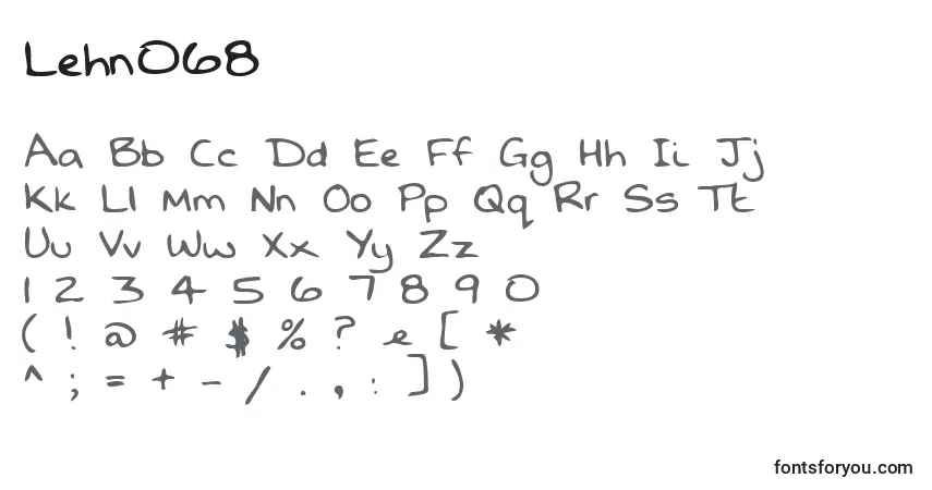 Lehn068フォント–アルファベット、数字、特殊文字