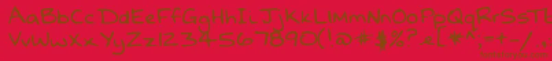Lehn068 Font – Brown Fonts on Red Background