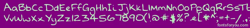 Lehn068 Font – Green Fonts on Purple Background