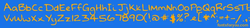 Lehn068 Font – Orange Fonts on Blue Background