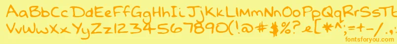 Lehn068 Font – Orange Fonts on Yellow Background