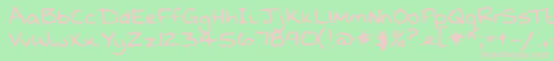 Lehn068 Font – Pink Fonts on Green Background