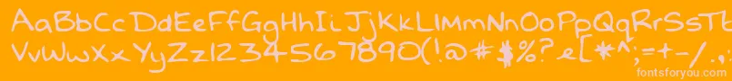 Lehn068 Font – Pink Fonts on Orange Background