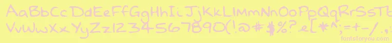 Lehn068 Font – Pink Fonts on Yellow Background