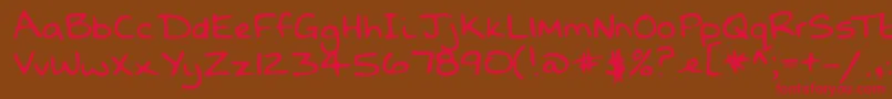 Lehn068 Font – Red Fonts on Brown Background