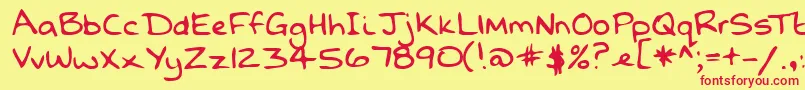 Lehn068 Font – Red Fonts on Yellow Background