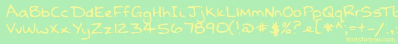 Lehn068-Schriftart – Gelbe Schriften auf grünem Hintergrund