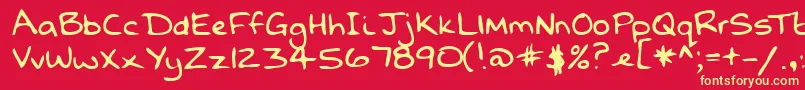フォントLehn068 – 黄色の文字、赤い背景