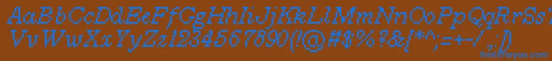 MillenniumItalic0 Font – Blue Fonts on Brown Background
