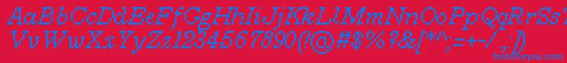 MillenniumItalic0 Font – Blue Fonts on Red Background
