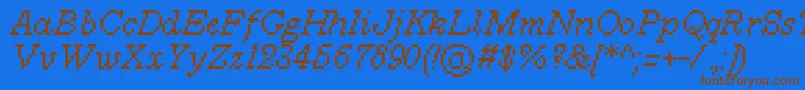 MillenniumItalic0 Font – Brown Fonts on Blue Background