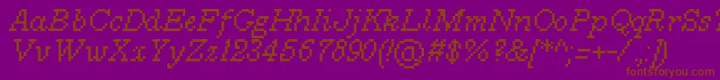 MillenniumItalic0 Font – Brown Fonts on Purple Background