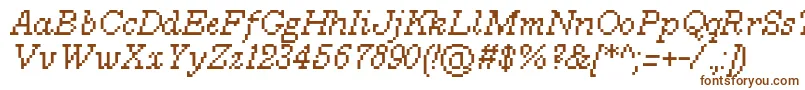 MillenniumItalic0-fontti – ruskeat fontit valkoisella taustalla