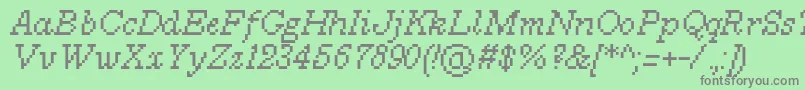 MillenniumItalic0 Font – Gray Fonts on Green Background