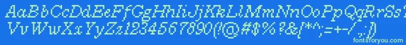 Police MillenniumItalic0 – polices vertes sur fond bleu