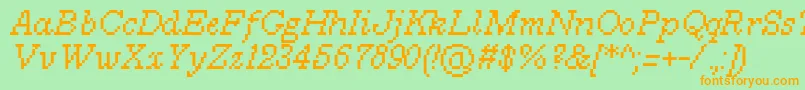 MillenniumItalic0 Font – Orange Fonts on Green Background