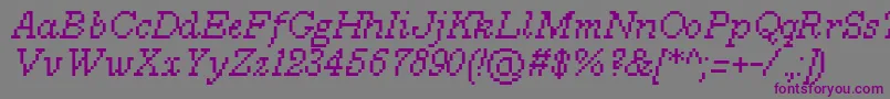 Шрифт MillenniumItalic0 – фиолетовые шрифты на сером фоне