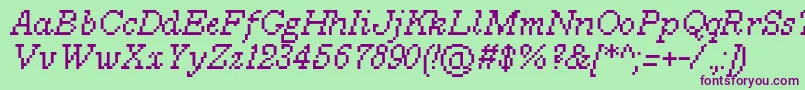 MillenniumItalic0 Font – Purple Fonts on Green Background