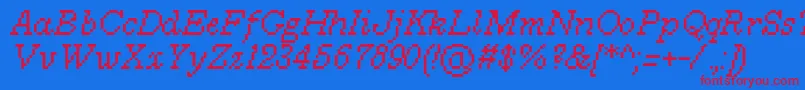 MillenniumItalic0 Font – Red Fonts on Blue Background