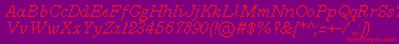 MillenniumItalic0 Font – Red Fonts on Purple Background