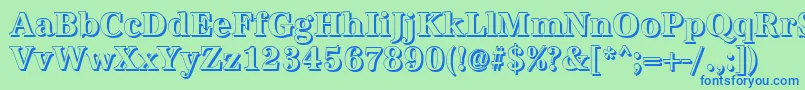 フォントAntiquashCdBold – 青い文字は緑の背景です。