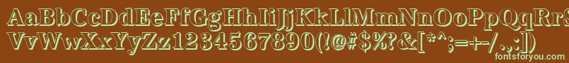 AntiquashCdBold-Schriftart – Grüne Schriften auf braunem Hintergrund