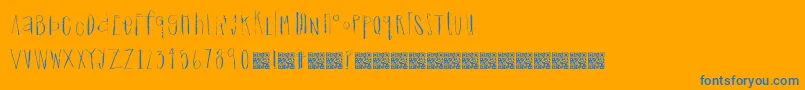 Dreamingcastle-Schriftart – Blaue Schriften auf orangefarbenem Hintergrund