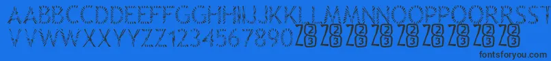 Zone23Rayz Font – Black Fonts on Blue Background