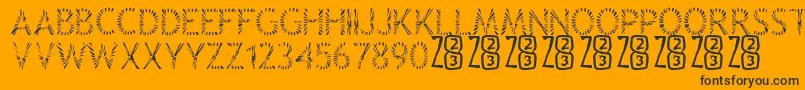 Zone23Rayz Font – Black Fonts on Orange Background