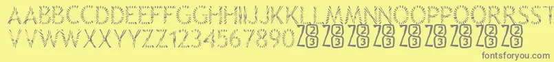 Zone23Rayz Font – Gray Fonts on Yellow Background