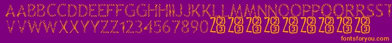 Zone23Rayz Font – Orange Fonts on Purple Background