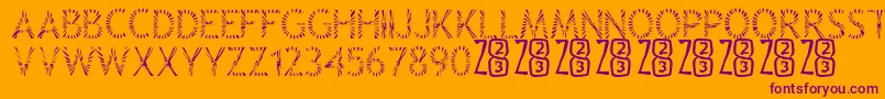 Zone23Rayz Font – Purple Fonts on Orange Background