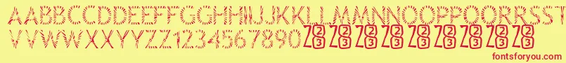 Zone23Rayz Font – Red Fonts on Yellow Background