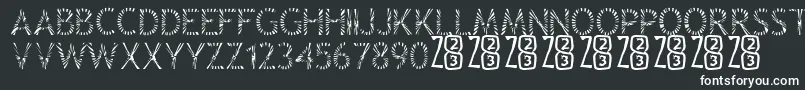 Шрифт Zone23Rayz – белые шрифты на чёрном фоне