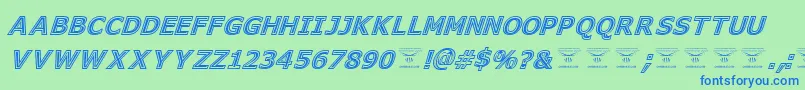 フォントGeneseestItalic – 青い文字は緑の背景です。