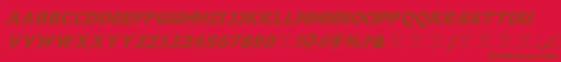 Fonte GeneseestItalic – fontes marrons em um fundo vermelho