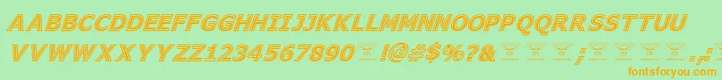 GeneseestItalic Font – Orange Fonts on Green Background