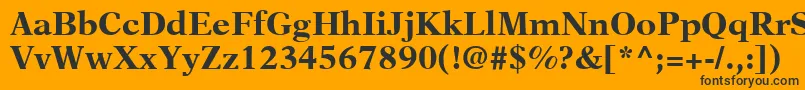 Шрифт NewAsterLtBold – чёрные шрифты на оранжевом фоне