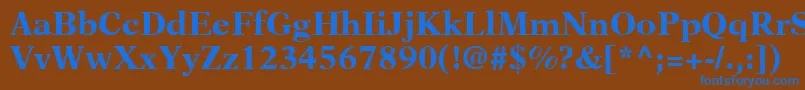 Шрифт NewAsterLtBold – синие шрифты на коричневом фоне