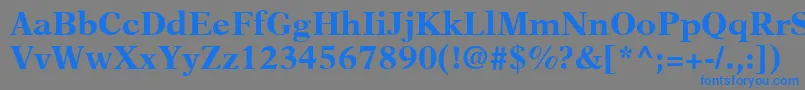 フォントNewAsterLtBold – 灰色の背景に青い文字