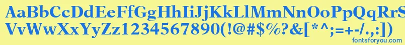Шрифт NewAsterLtBold – синие шрифты на жёлтом фоне