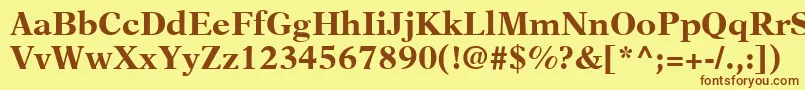 Шрифт NewAsterLtBold – коричневые шрифты на жёлтом фоне