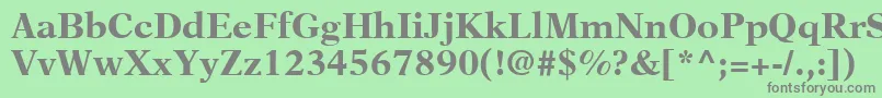 フォントNewAsterLtBold – 緑の背景に灰色の文字